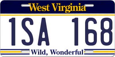 WV license plate 1SA168