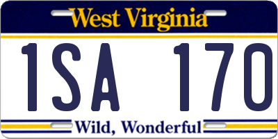WV license plate 1SA170