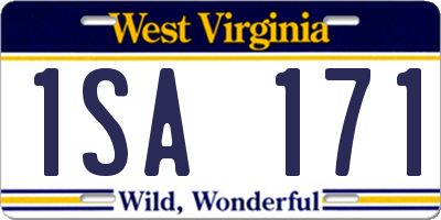 WV license plate 1SA171