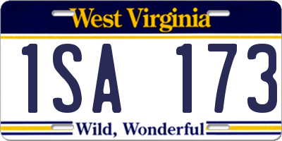 WV license plate 1SA173