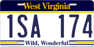 WV license plate 1SA174