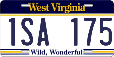WV license plate 1SA175