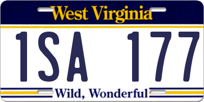 WV license plate 1SA177