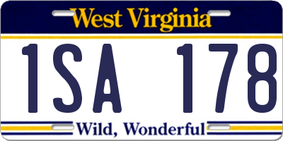 WV license plate 1SA178