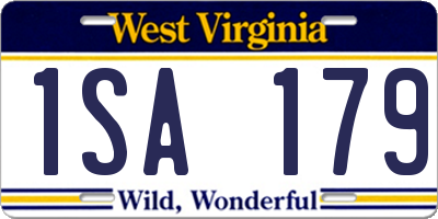 WV license plate 1SA179