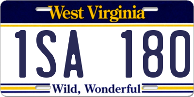 WV license plate 1SA180
