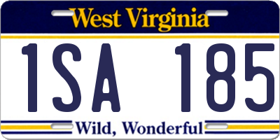 WV license plate 1SA185