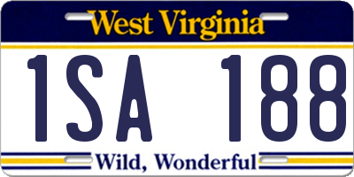 WV license plate 1SA188