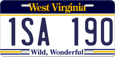 WV license plate 1SA190