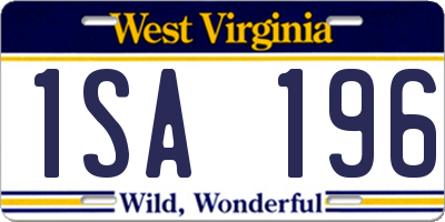 WV license plate 1SA196
