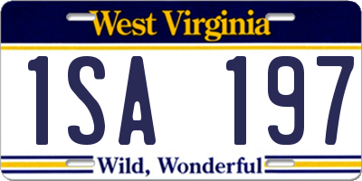 WV license plate 1SA197