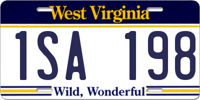 WV license plate 1SA198