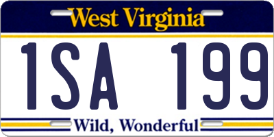 WV license plate 1SA199