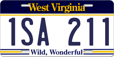 WV license plate 1SA211