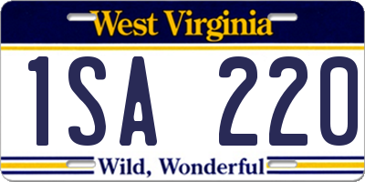 WV license plate 1SA220