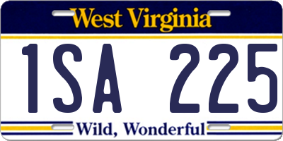 WV license plate 1SA225