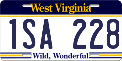 WV license plate 1SA228