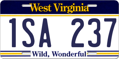 WV license plate 1SA237