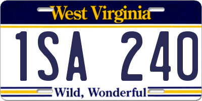 WV license plate 1SA240