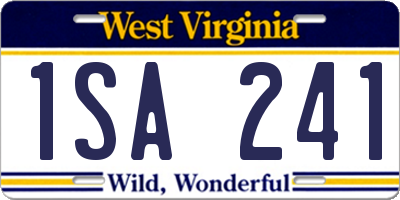 WV license plate 1SA241