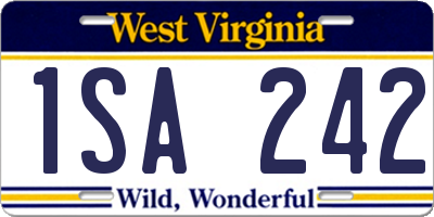 WV license plate 1SA242