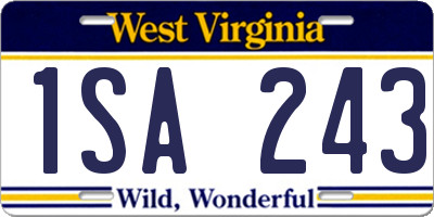 WV license plate 1SA243