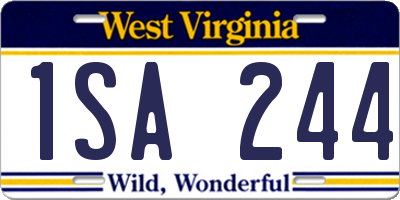 WV license plate 1SA244