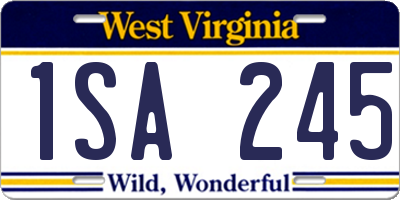 WV license plate 1SA245