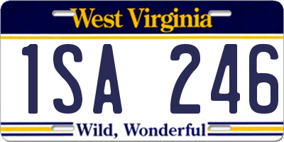 WV license plate 1SA246