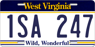 WV license plate 1SA247