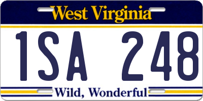 WV license plate 1SA248