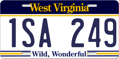 WV license plate 1SA249