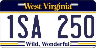 WV license plate 1SA250
