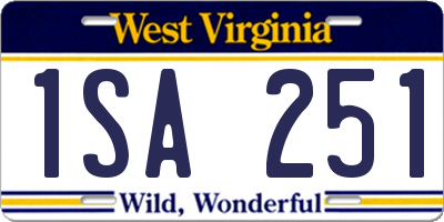 WV license plate 1SA251