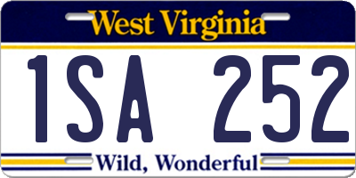 WV license plate 1SA252