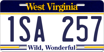 WV license plate 1SA257