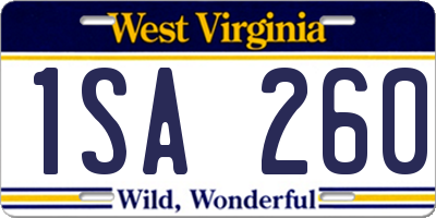 WV license plate 1SA260