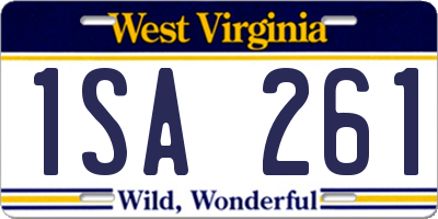 WV license plate 1SA261