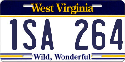 WV license plate 1SA264