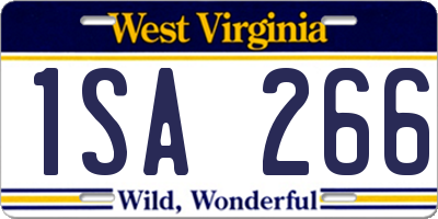 WV license plate 1SA266