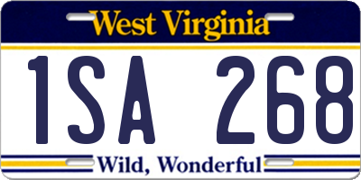 WV license plate 1SA268