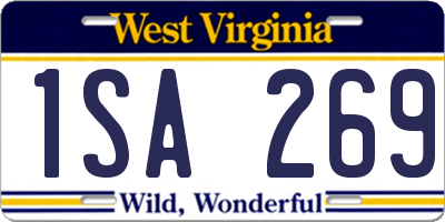 WV license plate 1SA269