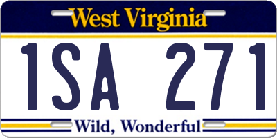 WV license plate 1SA271