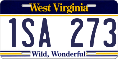 WV license plate 1SA273