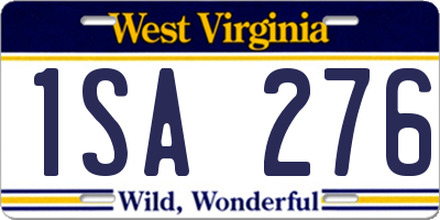WV license plate 1SA276