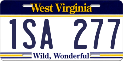 WV license plate 1SA277