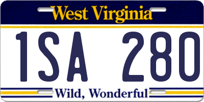WV license plate 1SA280