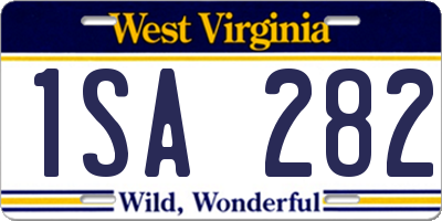 WV license plate 1SA282