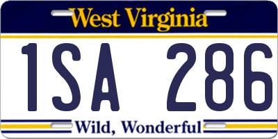 WV license plate 1SA286