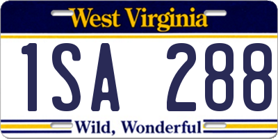 WV license plate 1SA288